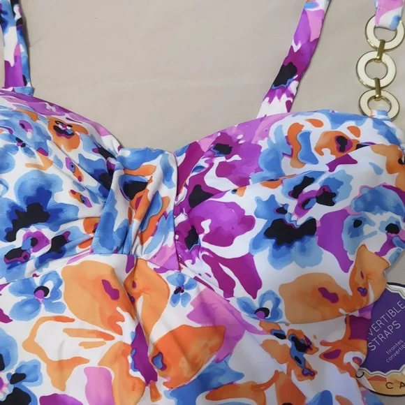 Catalina Swim Tankini Top Size 16W - Picture 2 of 11